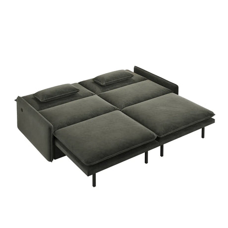 4-Seat Convertible Sleeper Sofa Bed With Storage USB Port - Omega Lifestyles