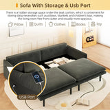 4-Seat Convertible Sleeper Sofa Bed With Storage USB Port - Omega Lifestyles