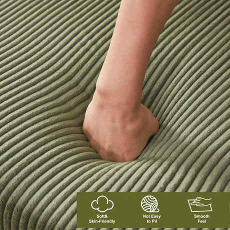 4-Seat Modular Corduroy Fabric Sofa Sectional With Chaise - Omega Lifestyles