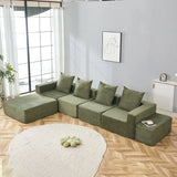 4-Seat Modular Corduroy Fabric Sofa Sectional With Chaise - Omega Lifestyles