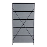 5-Drawer Modern Fabric Storage Dresser Black - Omega Lifestyles