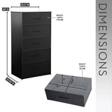 5-Drawer Modern Fabric Storage Dresser Black - Omega Lifestyles