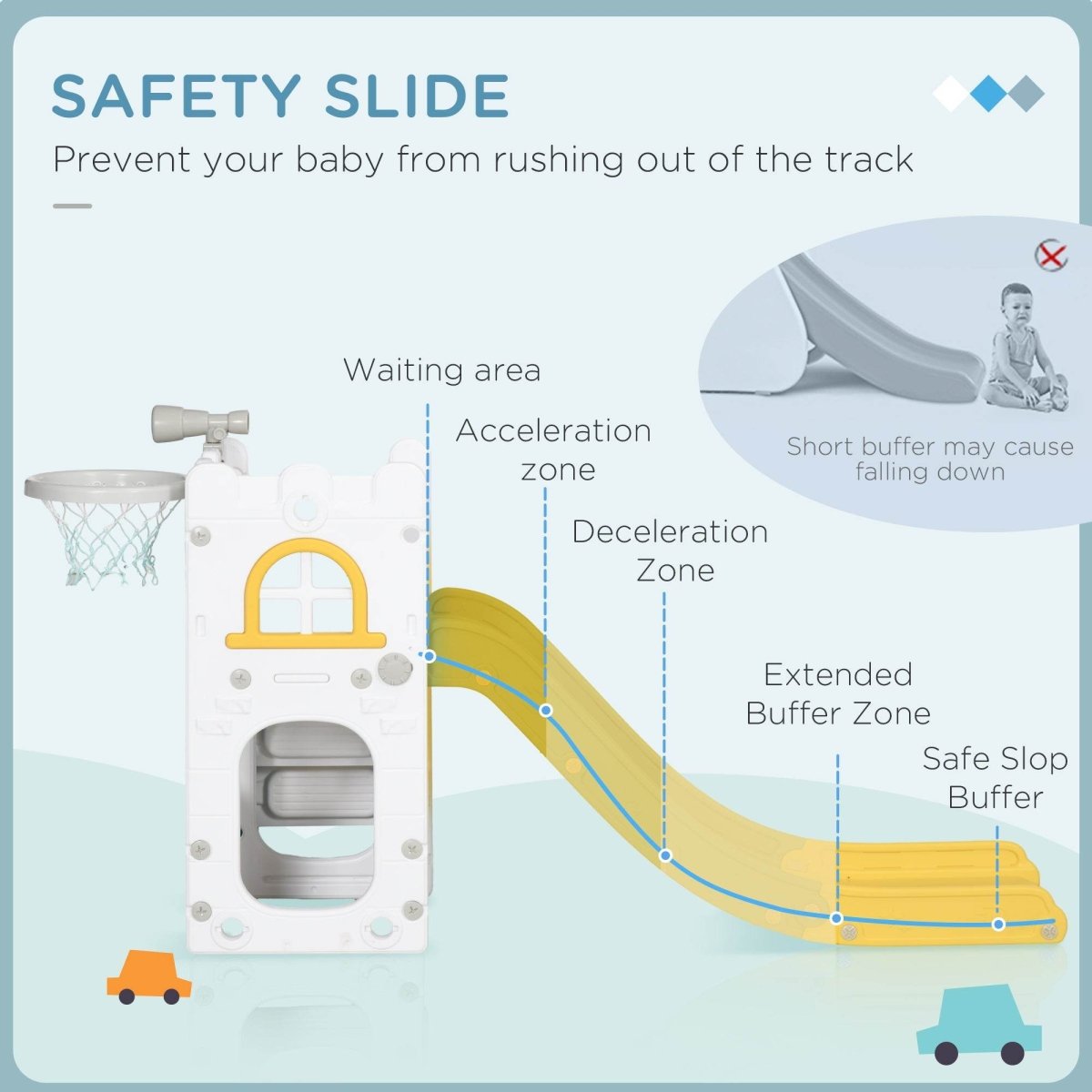 5 - in - 1 Toddler Slide Playset With Basketball Hoop Climber - Driftwood - Omega Lifestyles