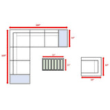 5 - Person Brown HDPE Wicker Patio Seating Set With Cushions - Driftwood - Omega Lifestyles
