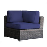 5 - Person Outdoor Sectional Sofa Set With Wicker Frame - Driftwood - Omega Lifestyles
