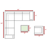 5 - Person Outdoor Sectional Sofa Set With Wicker Frame - Driftwood - Omega Lifestyles