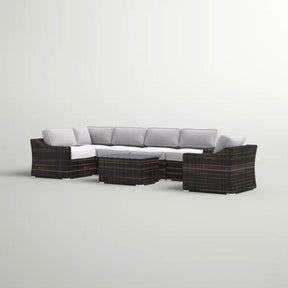 5-Piece All-Weather Wicker Sectional Seating Group With Cushions - Omega Lifestyles