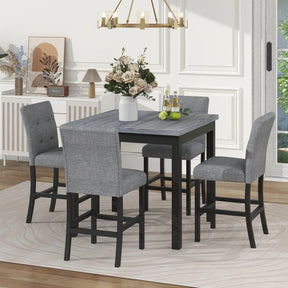 5-Piece Counter Height Solid Wood Dining Set - Omega Lifestyles