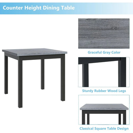 5-Piece Counter Height Solid Wood Dining Set - Omega Lifestyles