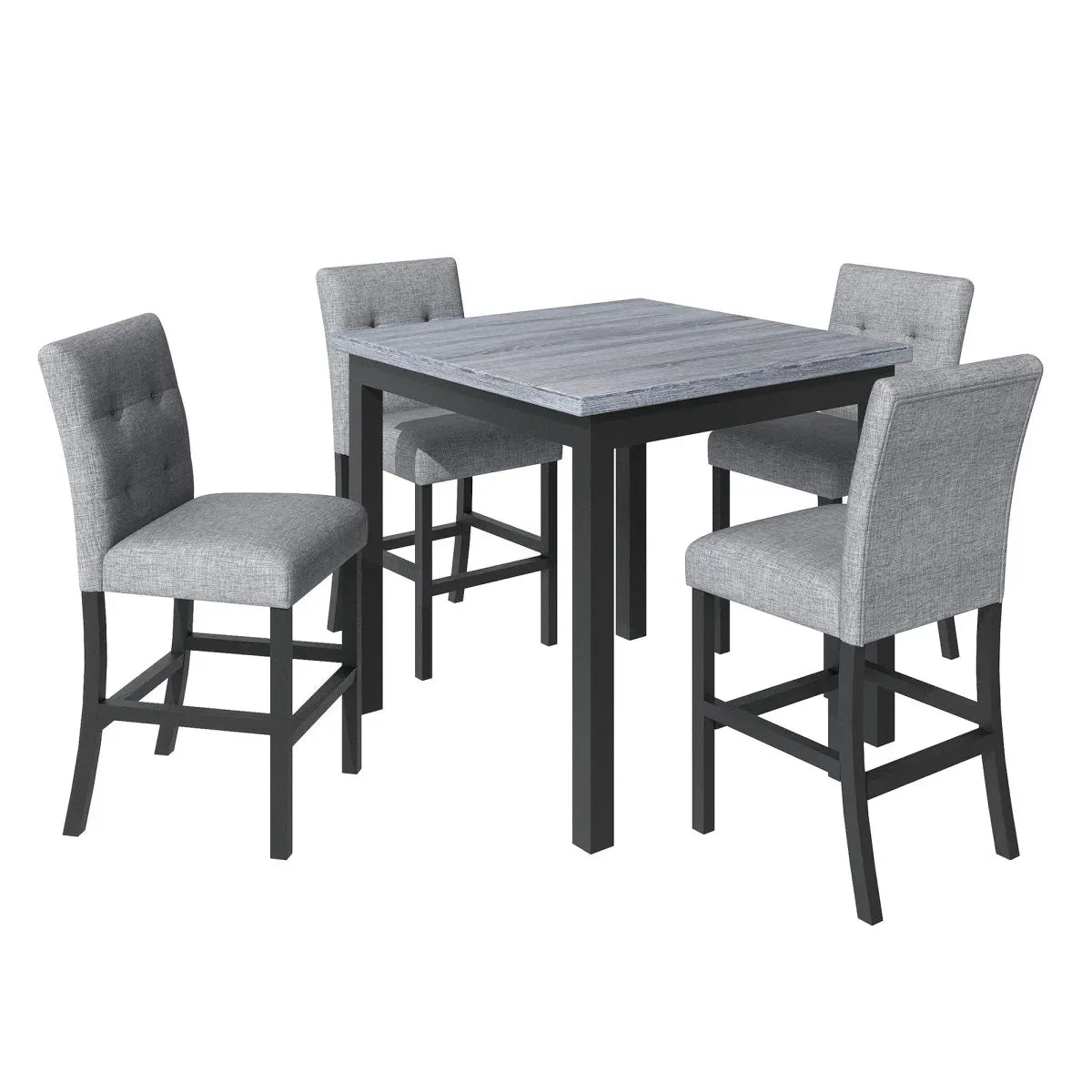 5-Piece Counter Height Solid Wood Dining Set - Omega Lifestyles