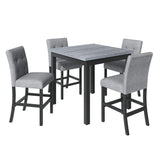 5-Piece Counter Height Solid Wood Dining Set - Omega Lifestyles