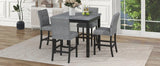 5-Piece Counter Height Solid Wood Dining Set - Omega Lifestyles