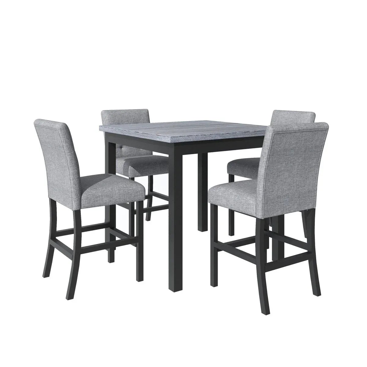 5-Piece Counter Height Solid Wood Dining Set - Omega Lifestyles
