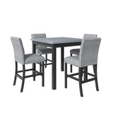 5-Piece Counter Height Solid Wood Dining Set - Omega Lifestyles