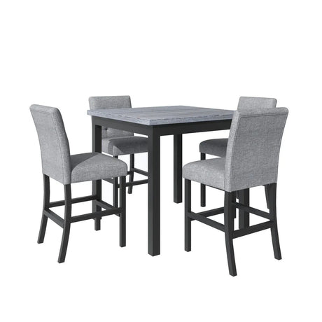 5-Piece Counter Height Solid Wood Dining Set - Omega Lifestyles