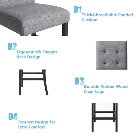 5-Piece Counter Height Solid Wood Dining Set - Omega Lifestyles