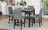 5-Piece Counter Height Solid Wood Dining Set - Omega Lifestyles