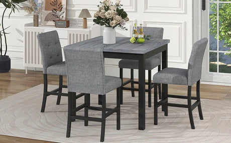 5-Piece Counter Height Solid Wood Dining Set - Omega Lifestyles