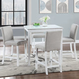 5-Piece Counter Height Square Wooden Dining Table Set - Omega Lifestyles