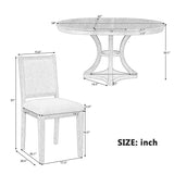 5-Piece Extendable Round Dining Table Set With Upholstered Chairs - Omega Lifestyles