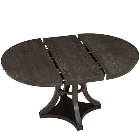 5-Piece Extendable Round Dining Table Set With Upholstered Chairs - Omega Lifestyles