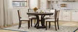 5-Piece Extendable Round Dining Table Set With Upholstered Chairs - Omega Lifestyles