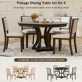 5-Piece Extendable Round Dining Table Set With Upholstered Chairs - Omega Lifestyles