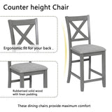 5-Piece Gray Acacia Wood Counter Height Dining Set - Omega Lifestyles