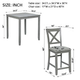 5-Piece Gray Acacia Wood Counter Height Dining Set - Omega Lifestyles