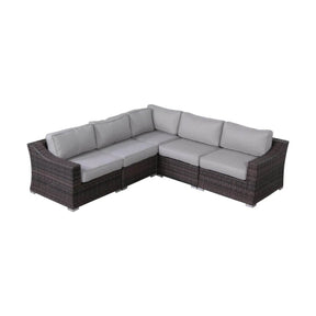 5-Piece Modern Rattan Wicker Sectional Patio Set With Cushions - Omega Lifestyles