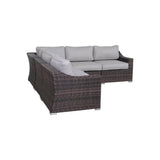5 - Piece Modern Rattan Wicker Sectional Patio Set With Cushions - Driftwood - Omega Lifestyles