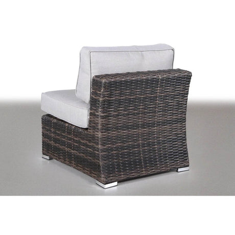 5 - Piece Modern Rattan Wicker Sectional Patio Set With Cushions - Driftwood - Omega Lifestyles