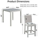 5-Piece Solid Wood Counter Height Dining Table Set With Upholstered Chairs - Omega Lifestyles