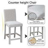 5-Piece Solid Wood Counter Height Dining Table Set With Upholstered Chairs - Omega Lifestyles