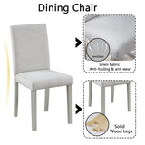 5-Piece Solid Wood MDF Square Dining Table Set With Upholstered Chairs - Omega Lifestyles