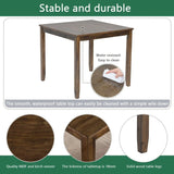 5-Piece Walnut Square Wooden Dining Table Set With Chairs - Omega Lifestyles