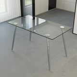 51-Inch Tempered Glass Dining Table Set With Chairs - Omega Lifestyles