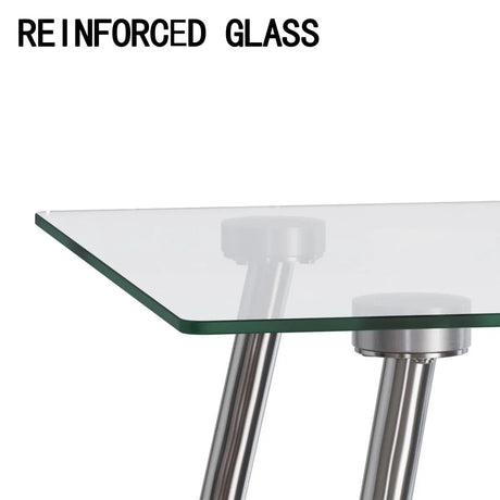 51-Inch Tempered Glass Dining Table Set With Chairs - Omega Lifestyles