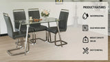 51-Inch Tempered Glass Dining Table Set With Chairs - Omega Lifestyles