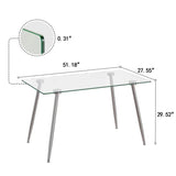 51-Inch Tempered Glass Dining Table Set With Chairs - Omega Lifestyles
