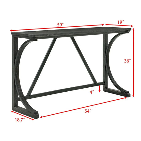 59-Inch Industrial Solid Wood Bar Table And Stools Set - Omega Lifestyles