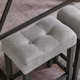 59-Inch Industrial Solid Wood Bar Table And Stools Set - Omega Lifestyles