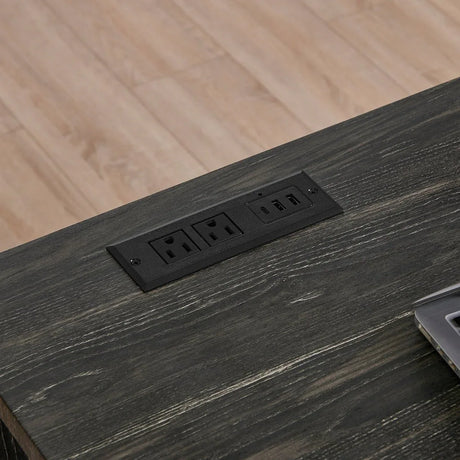 59-Inch Industrial Solid Wood Bar Table And Stools Set - Omega Lifestyles