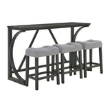 59-Inch Industrial Solid Wood Bar Table And Stools Set - Omega Lifestyles