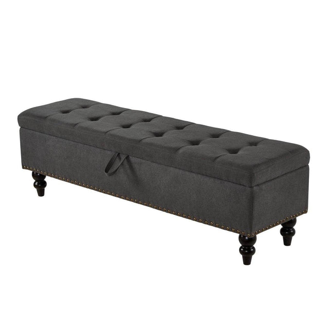 59-Inch Upholstered Storage Bed Bench With Ottoman - Omega Lifestyles