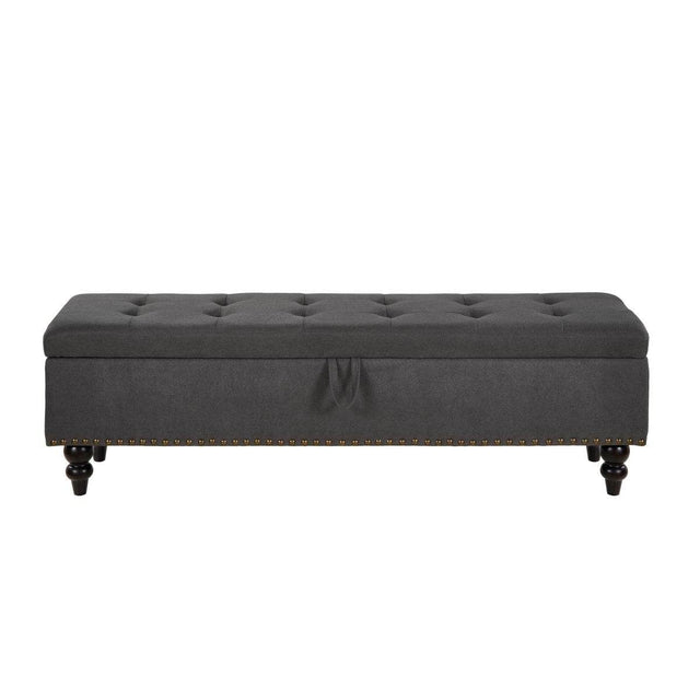 59-Inch Upholstered Storage Bed Bench With Ottoman - Omega Lifestyles