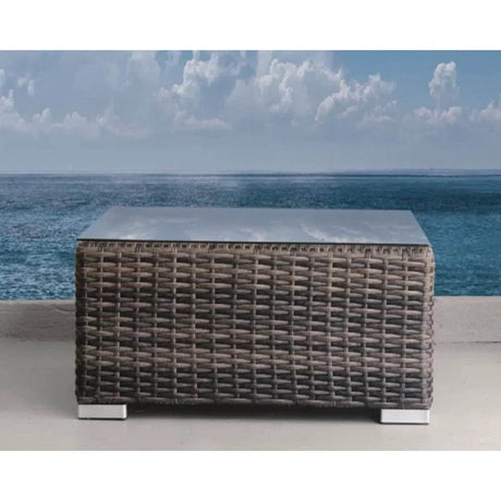 6 - Person Outdoor Wicker Seating Set With Plush Cushions - Driftwood - Omega Lifestyles