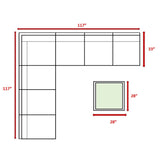 6 - Person Outdoor Wicker Seating Set With Plush Cushions - Driftwood - Omega Lifestyles