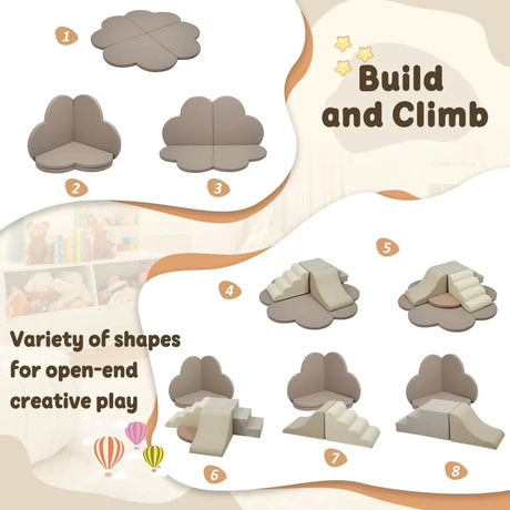 6-Piece Colorful Soft Foam Blocks Activity Play Set - Omega Lifestyles