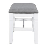 6-Piece Farmhouse Solid Wood Dining Table Set With Upholstered Bench - Omega Lifestyles